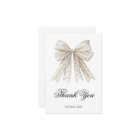 White Pearls Bow Bridal Shower Thank You Card