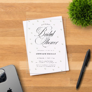 White Pearls Bridal Shower Acrylic Invitations