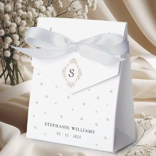 White Pearls Bridal Shower Favour Boxes