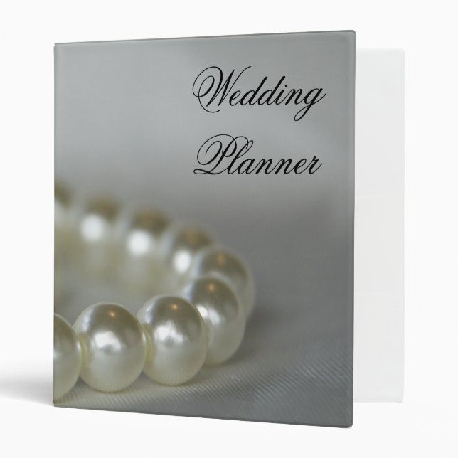 White Pearls Wedding Planner Binder (Front/Inside)