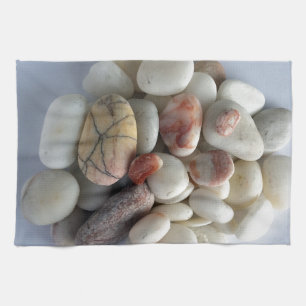 white pebbles kitchen towel