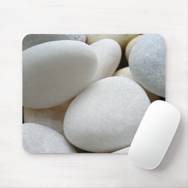 White Pebbles Stones Rock - Zen Spa Nature Photo Mouse Pad (With Mouse)