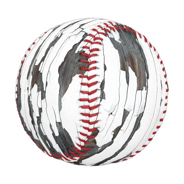 White Peeling Paint Baseball (Angled)