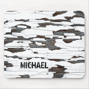 White Peeling Paint - Personalizable Mouse Pad