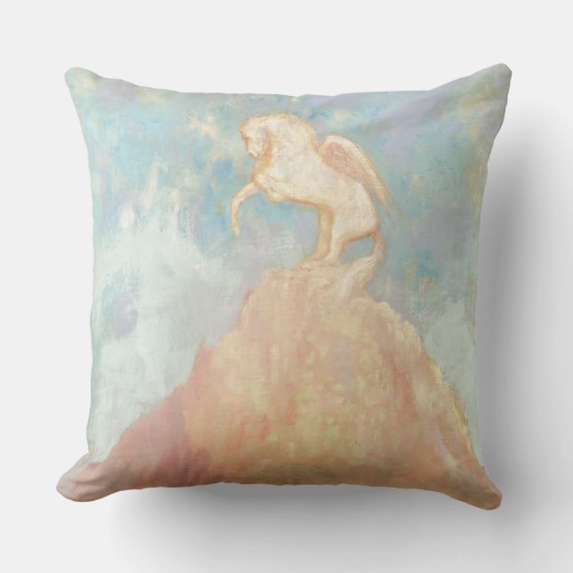 White Pegasus, c.1908 (oil on canvas) Throw Pillow (Front)