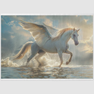 White Pegasus Horse Decoupage  Tissue Paper