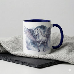 White Pegasus Moonlit Wings Celestial Dream Mug