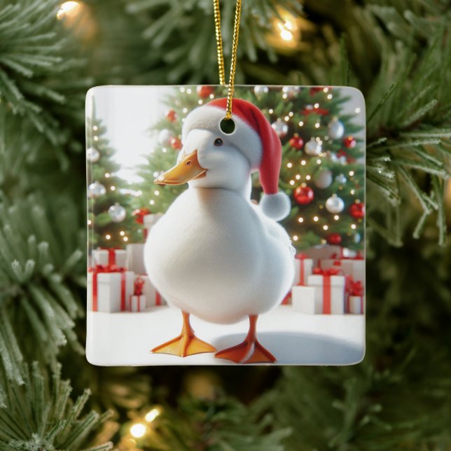 White Pekin Duck Customized Back Ornament (Tree)