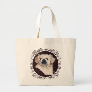 White Pekingese Dog Tote Bag