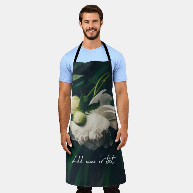 White peonies apron (Worn)