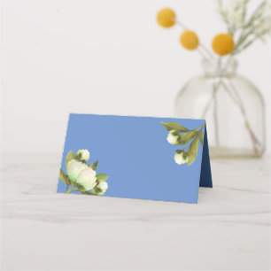 White Peonies Blank Place Cards