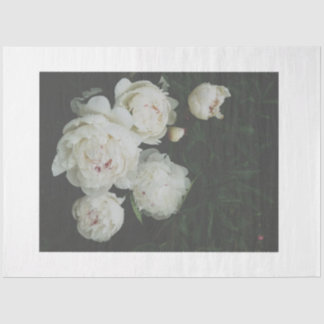 White peonies decoupage paper