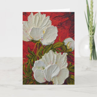 White Peonies Greeting Card