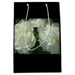 White Peonies Medium Gift Bag