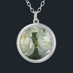 White Peonies Silver Plated Necklace<br><div class="desc">classic romantic white peonies - photo by H Cooper</div>