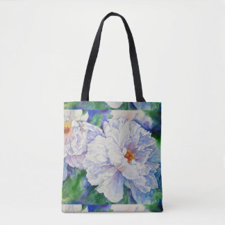 White Peonies Tote Bag