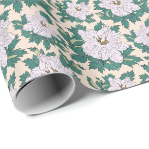 White Peonies Wrapping Paper