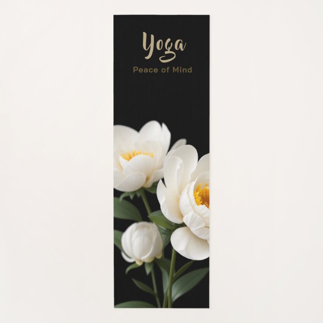 White Peonies - Yoga Mat (Front)