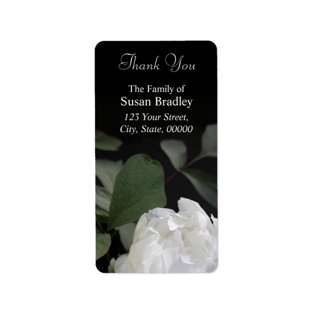 White Peony 1 Thank you Labels (Front)