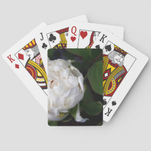 White Peony - Floral Photography - Playing Cards
