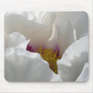 White Peony Flower Mousepad