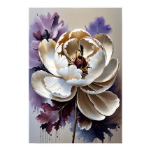 White Peony Flower Oil Painting