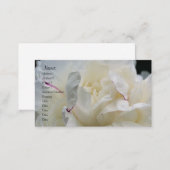 White Peony Flower Petals Nature Business Card (Front/Back)