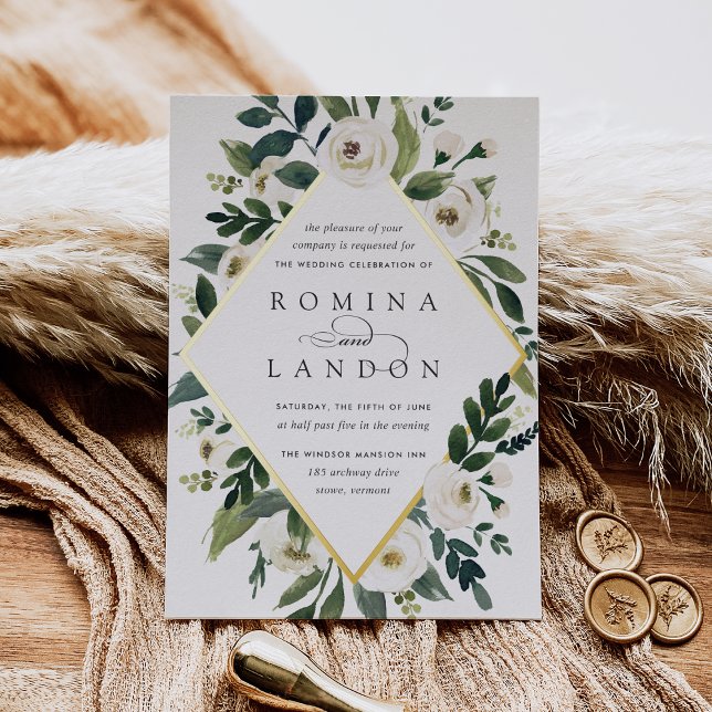 White Peony | Geometric Floral Frame Wedding (Creator Uploaded)