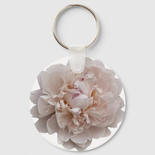 White Peony Keychain