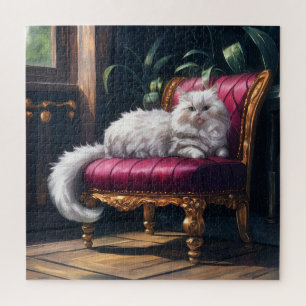 White Persian Cat Jigsaw Puzzle