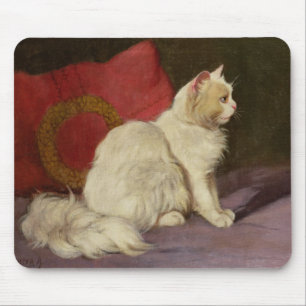 White Persian Cat Mouse Pad