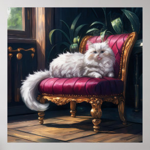 White Persian Cat Poster