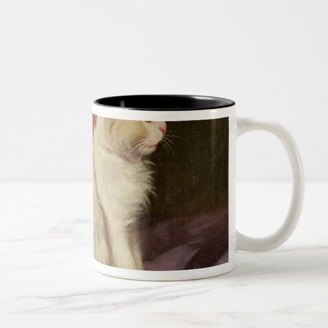 White Persian Cat Two-Tone Coffee Mug (Right)