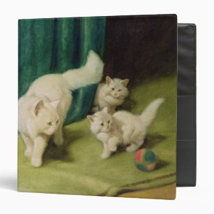 White Persian Cat with Two Kittens Binder