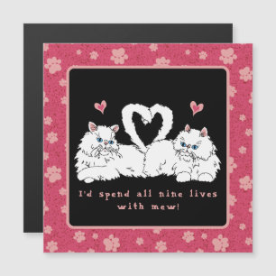 White Persian Cats with Hearts