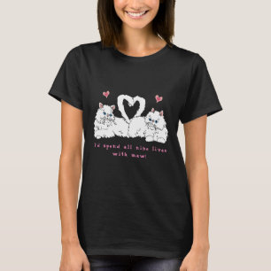 White Persian Cats with Hearts T-Shirt