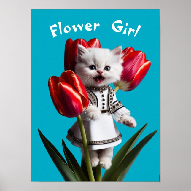 White Persian Flower Girl Poster (Front)