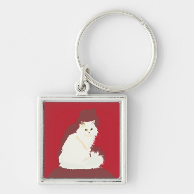 White persian keychain (Front)
