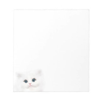 White persian kitten face notepad