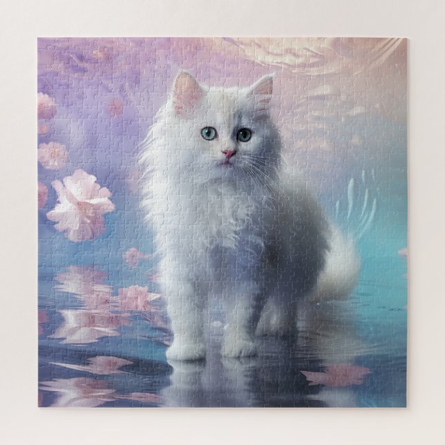 White Persian Kitten Jigsaw Puzzle (Vertical)