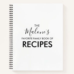 White Personalized Family Book of Recipes