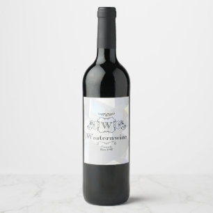 White Personalized Family Wine Bottle Label