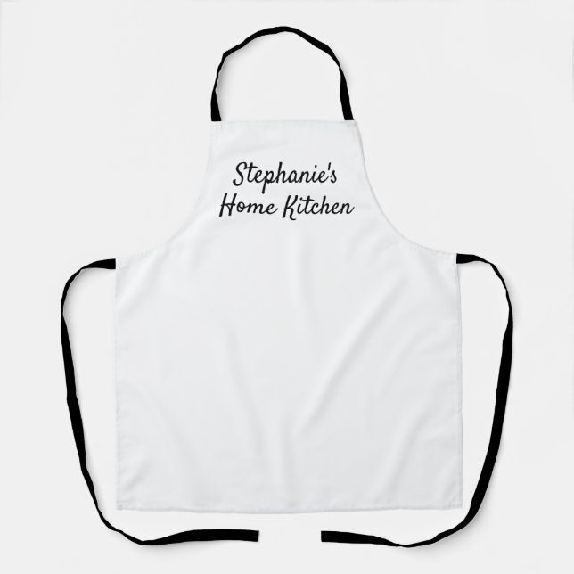 White personalized home kitchen apron (Front)