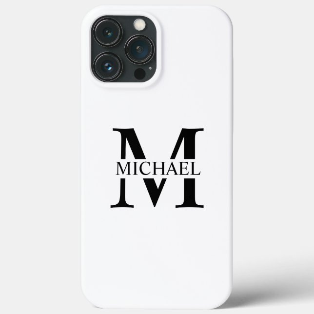 White Personalized Monogram and Name Case-Mate iPhone Case (Back)
