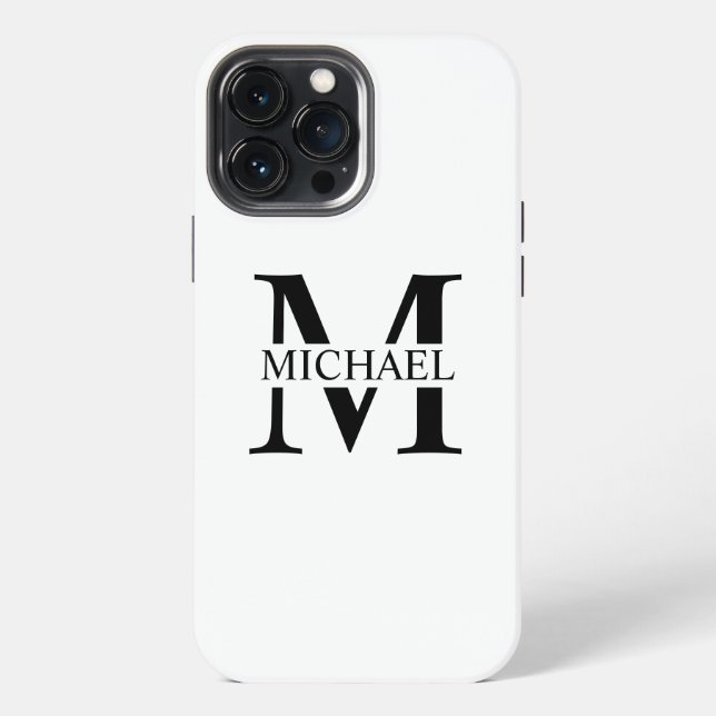 White Personalized Monogram and Name iPhone Case (Back)