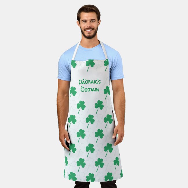 White Personalized  | SHAMROCK Apron (Worn)