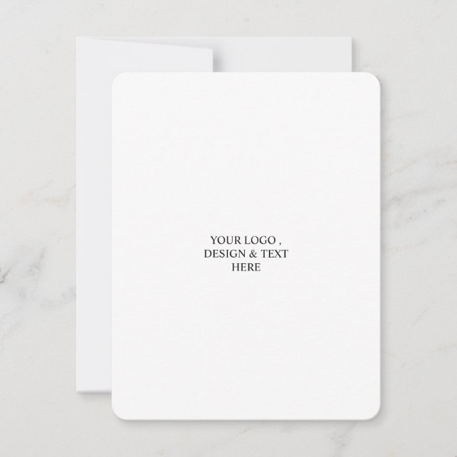 White Personalized – Your Logo & Text Here  Announcement (Front)