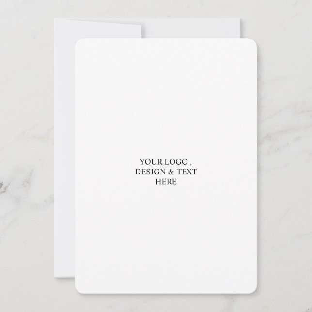 White Personalized – Your Logo & Text Here  Announcement (Front)