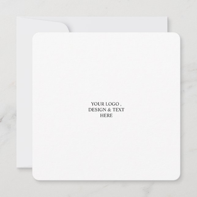 White Personalized – Your Logo & Text Here  Announcement (Front)