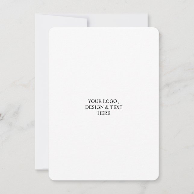 White Personalized – Your Logo & Text Here  Announcement (Front)
